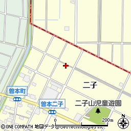 愛知県江南市曽本町（二子）周辺の地図