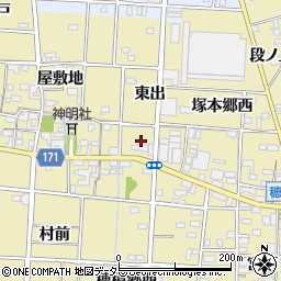 愛知県一宮市千秋町一色東出周辺の地図