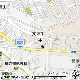 愛知県小牧市文津周辺の地図