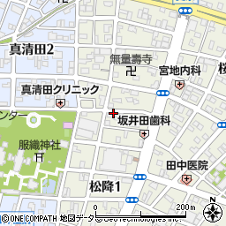 愛知県一宮市松降周辺の地図