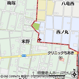 愛知県江南市田代町西ノ丸74周辺の地図