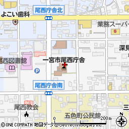 一宮市役所　東五城子育て支援センター周辺の地図