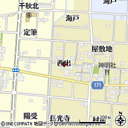 愛知県一宮市千秋町一色西出周辺の地図