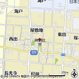 愛知県一宮市千秋町一色屋敷地33周辺の地図