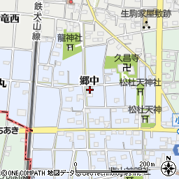 愛知県江南市田代町郷中周辺の地図