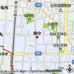 愛知県江南市田代町（郷中）周辺の地図