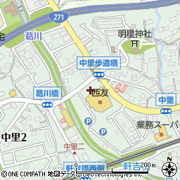 西友二宮店駐車場周辺の地図