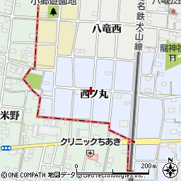愛知県江南市田代町西ノ丸周辺の地図
