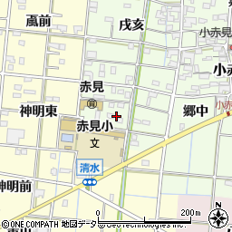 愛知県一宮市小赤見清水周辺の地図