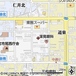 愛知県一宮市東五城東備前周辺の地図