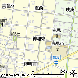 愛知県一宮市大赤見神明東周辺の地図