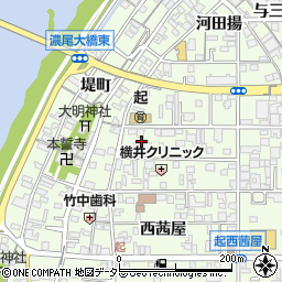 愛知県一宮市起用水添周辺の地図