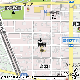 愛知県一宮市音羽周辺の地図