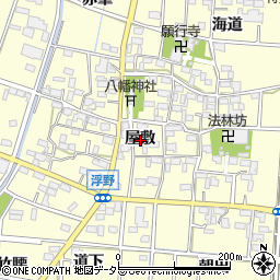 愛知県一宮市千秋町浮野屋敷周辺の地図