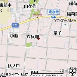 愛知県一宮市定水寺六反畑周辺の地図