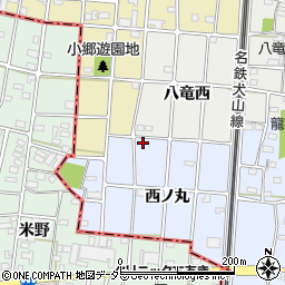 愛知県江南市田代町西ノ丸7周辺の地図