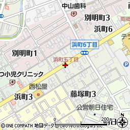 愛知県一宮市浜町周辺の地図