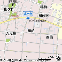 愛知県一宮市定水寺童子周辺の地図