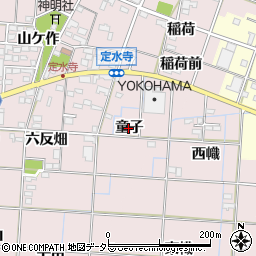 愛知県一宮市定水寺（童子）周辺の地図