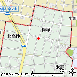 愛知県一宮市千秋町加納馬場梅塚94周辺の地図