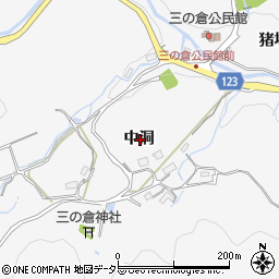 岐阜県多治見市三の倉町中洞周辺の地図