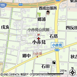 愛知県一宮市小赤見周辺の地図