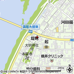 愛知県一宮市起堤町周辺の地図