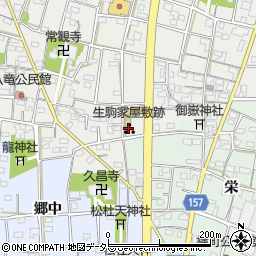 生駒家屋敷跡周辺の地図