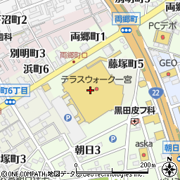 三菱ＵＦＪ銀行テラスウォーク一宮店 ＡＴＭ周辺の地図