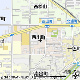 愛知県一宮市西出町周辺の地図