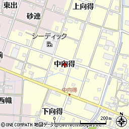 愛知県一宮市千秋町浮野中向得周辺の地図