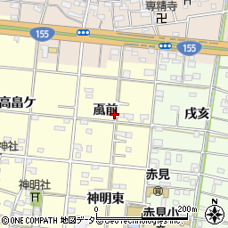 愛知県一宮市大赤見颪前周辺の地図