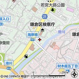 シーサイドコート鎌倉若宮大路周辺の地図