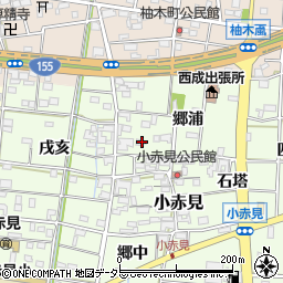 愛知県一宮市小赤見821周辺の地図