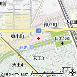 愛知県一宮市神戸町23周辺の地図