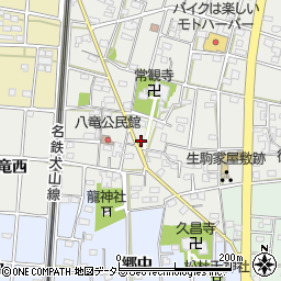 愛知県江南市小折町八竜周辺の地図