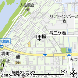 愛知県一宮市起河田揚周辺の地図