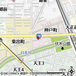愛知県一宮市神戸町21周辺の地図