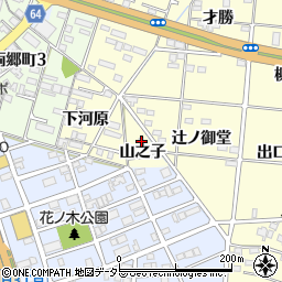 愛知県一宮市大赤見山之子周辺の地図