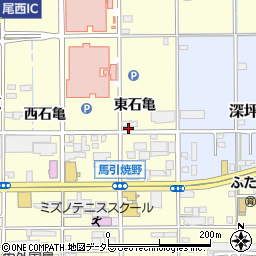 愛知県一宮市開明東石亀周辺の地図