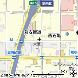 愛知県一宮市開明苅安賀道周辺の地図