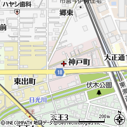 愛知県一宮市神戸町24周辺の地図