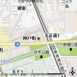 愛知県一宮市神戸町41周辺の地図