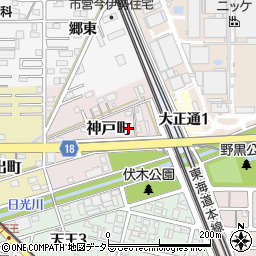 愛知県一宮市神戸町44周辺の地図