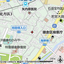 鎌倉由比ガ浜2丁目 第2駐車場周辺の地図