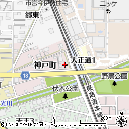愛知県一宮市神戸町38周辺の地図