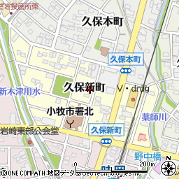 愛知県小牧市久保新町75周辺の地図