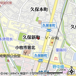 愛知県小牧市久保新町37周辺の地図