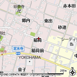 愛知県一宮市定水寺稲荷周辺の地図