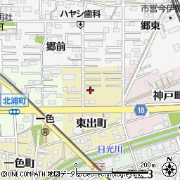 愛知県一宮市東出町周辺の地図